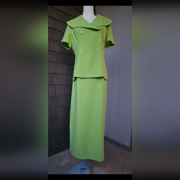 METROSTYLE Skirt Suit Size 10 Two Piece‎ Set  Green Executive - Picture 8 of 8